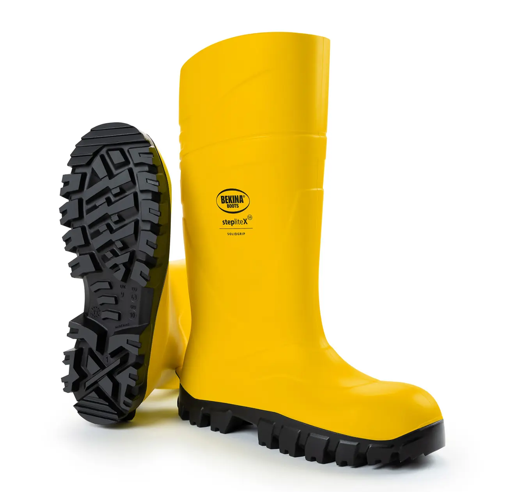 Bekina, StepliteX SolidGrip, Rubber Boots, PU, S5, Yellow/Black