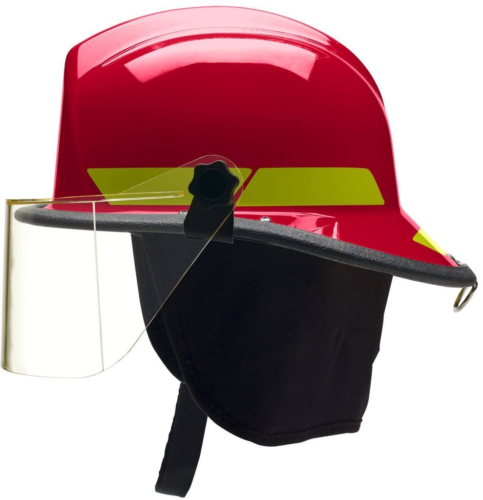 Bullard USA, LTX Firefighting Helmet, Structural, NFPA style, with R330 4" Polyarylate Visor and Neck Protector