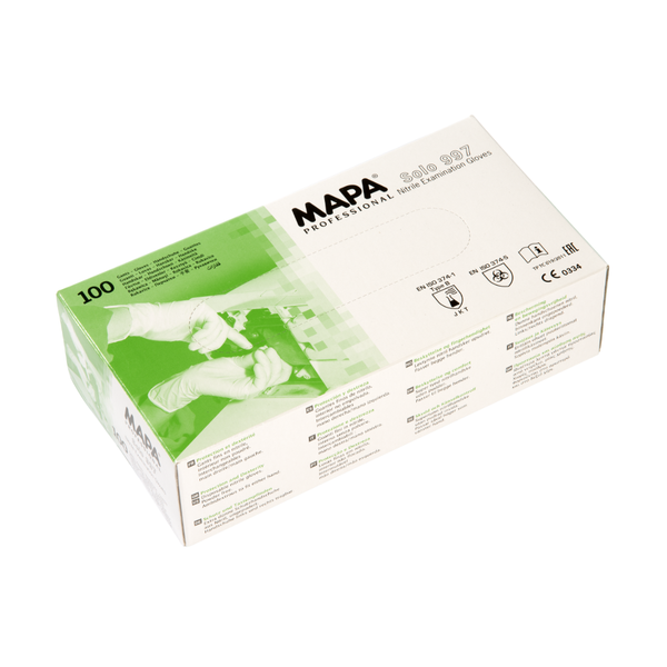 Mapa Professional, Solo 997, Disposable Gloves, Nitrile, Blue, 24cm, 100pcs/box
