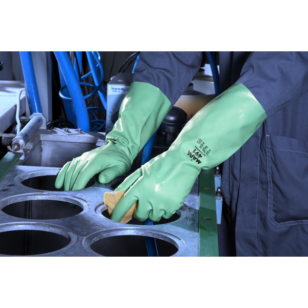 Mapa Professional, Ultranitril 491, Chemical Gloves, Nitrile, Green, 37cm
