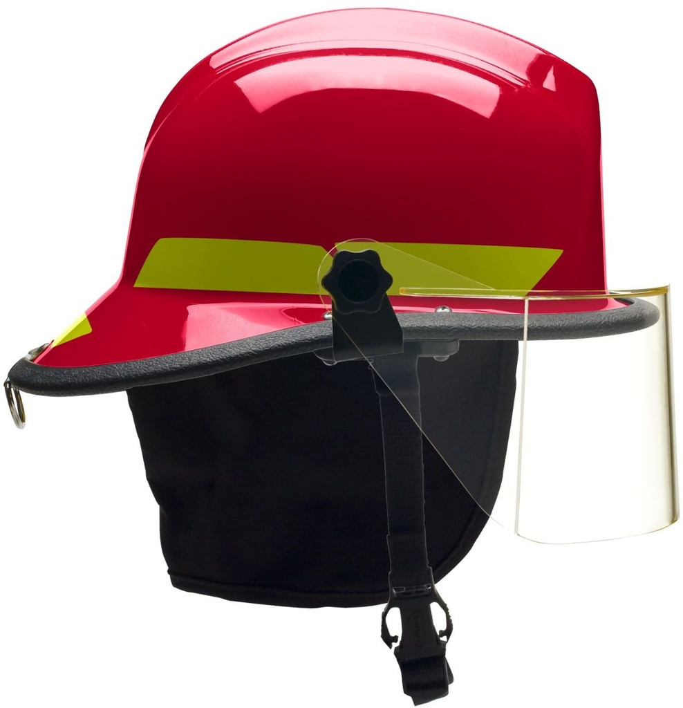 Bullard USA, LTX Firefighting Helmet, Structural, NFPA style, with R330 4" Polyarylate Visor and Neck Protector