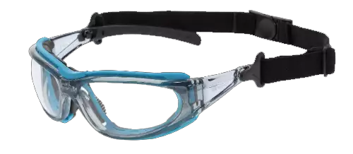 Bullard USA, SEG1-B, Safety Glasses, black foam carrier, elastic strap, AS/AF, Clear Lens