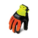 Ironclad, EXO2-HZA Hi-Viz Abrasion, Work Gloves, Hi-Vis Orange/Yellow, Embossed Palm, EN 2121