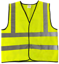 FlemX, Safety Vest B01, Velcro Front, 2inch Reflective Tape, Lime Green