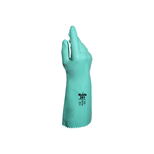 Mapa Professional, Ultranitril 381, Chemical Gloves, Nitrile, Green, 36cm